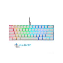 TECLADO MECANICO GAMER MOTOSPEED CK61 ESSENTIAL OTEMU RGB: BRANCO SWITCH AZUL - 1
