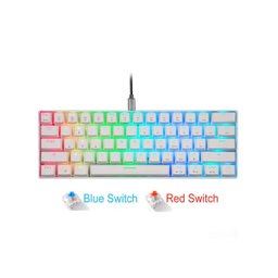 TECLADO MECANICO GAMER MOTOSPEED CK61 ESSENTIAL OTEMU RGB: BRANCO SWITCH AZUL - 6
