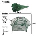 Ver imagem 2 de Rede Peixe Covo 6 Furos Kit 4 Uni Rede Pesca Isca Lambari Camarao Corvina Lagosta Robalo Siri Piaba