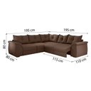 Ver imagem 6 de Sofá De Canto 5 Lugares Com Retrátil Qatar Marrom Marrom
