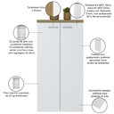 Ver imagem 2 de Armário para Escritório Home Office Multiuso 2 Portas Orly A02 Olmo Branco - Lyam Decor