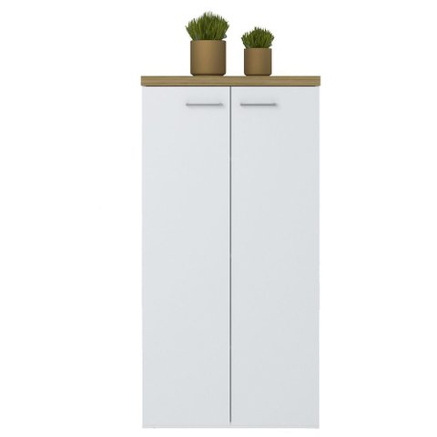 Armário para Escritório Home Office Multiuso 2 Portas Orly A02 Olmo Branco - Lyam Decor
