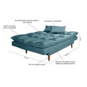Ver imagem 7 de Sofá Cama Casal 3 Lugares Andorra Suede Azul Turquesa 362 Império Estofados