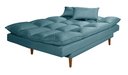 Ver imagem 6 de Sofá Cama Casal 3 Lugares Andorra Suede Azul Turquesa 362 Império Estofados