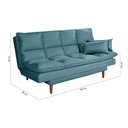 Ver imagem 3 de Sofá Cama Casal 3 Lugares Andorra Suede Azul Turquesa 362 Império Estofados
