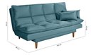 Ver imagem 3 de Sofá Cama Casal 3 Lugares Andorra Suede Azul Turquesa 362 Império Estofados