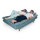 Ver imagem 2 de Sofá Cama Casal 3 Lugares Andorra Suede Azul Turquesa 362 Império Estofados