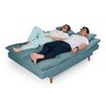 Sofá Cama Casal 3 Lugares Andorra Suede Azul Turquesa 362 Império Estofados - 2