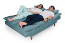 Ver imagem 2 de Sofá Cama Casal 3 Lugares Andorra Suede Azul Turquesa 362 Império Estofados