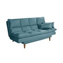 Ver imagem 4 de Sofá Cama Casal 3 Lugares Andorra Suede Azul Turquesa 362 Império Estofados