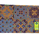 Ver imagem 1 de Capacho Fibra Coco Pvc Pintado Azulejo Azul 40cm X 60c