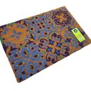 Ver imagem 3 de Capacho Fibra Coco Pvc Pintado Azulejo Azul 40cm X 60c