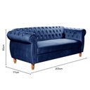 Ver imagem 4 de Sofá Nobreza 3 Lugares Cor:veludo Azul 210
