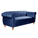 Ver imagem 2 de Sofá Nobreza 3 Lugares Cor:veludo Azul 210