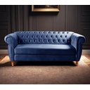 Ver imagem 5 de Sofá Nobreza 3 Lugares Cor:veludo Azul 210