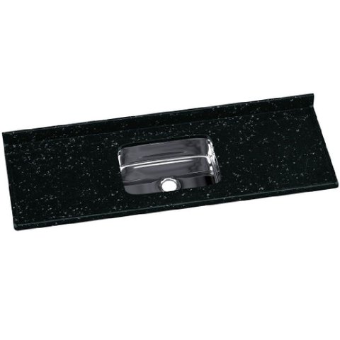 Pia Cozinha 150x55cm Sintético Cuba Inox Pedra Escura - 562408 - A.j.rorato Pia Cozinha 150x55cm Sin