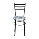 Ver imagem 3 de 2 Cadeiras para Mesa Epoxi Preta Assento Floral:floral Branco