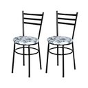 Ver imagem 1 de 2 Cadeiras para Mesa Epoxi Preta Assento Floral:floral Branco