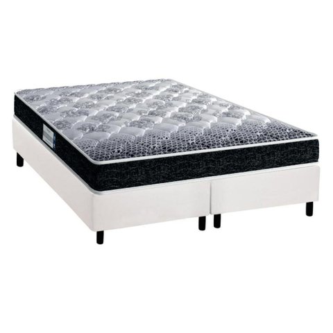 Cama Box Queen: Colchão Ortopédico Probel D33/EP Advanced Tech1500 + Base CRC Suede White(158x198