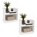 Ver imagem 6 de Kit 2 Mesa Cabeceira Vivian Lateral Apoio Organizador Branco