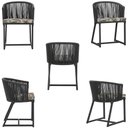 Ver imagem 5 de Mesa com 6 Cadeiras de Jantar Roma 120cm e Noronha em Alumínio Preto Corda Náutica Estofado 6 Trama