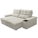 Ver imagem 2 de Sofá Retrátil Reclinável Living 210cm Ártico F04 Veludo Bege