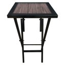 Ver imagem 3 de Kit 2 Mesas Bistro Dobrável Industrial em Ferro Preto e Tampo Amadeirado 50x50cm em Mdf