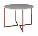 Ver imagem 1 de Mesa de Jantar Industrial Base De Ferro Cobre em V Tampo 110 Branco