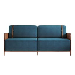Sofá 3 Lugares 200cm Living M08 Mais Decor Cobre/linho Jeans Azul - 10