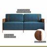 Sofá 3 Lugares 200cm Living M08 Mais Decor Cobre/linho Jeans Azul - 3