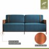 Sofá 3 Lugares 200cm Living M08 Mais Decor Cobre/linho Jeans Azul - 2