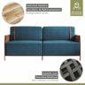 Sofá 3 Lugares 200cm Living M08 Mais Decor Cobre/linho Jeans Azul - 4
