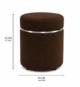 Ver imagem 2 de Kit de Puff com Cinta Superior Prata Marrom Veludo - Let Móveis
