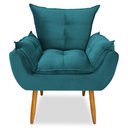 Ver imagem 3 de Kit 2 Poltronas Decorativa Opala Pés Palito Veludo Azul Tiffany Chamby Móveis
