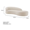 Ver imagem 3 de Divã Recamier Orgânico França 200cm Lado Direito Linho