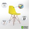 Mesa Industrial Base Ferro Cobre 137x90 Tampo Canela 4 Cadeiras Eiffel Ferro Cobre Assento Amarelo - 4