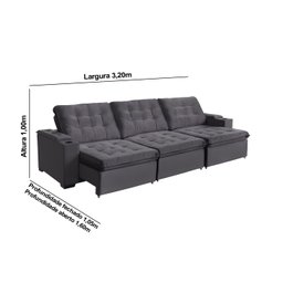 Sofá Londres 6 Lugares 3,20cm- de Casa Décor Estofados - 2