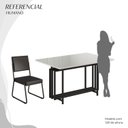 Ver imagem 5 de Conjunto Sala de Jantar Mesa 120x90cm Base Pérola Tampo MDF Laca com Vidro Napoli Preto