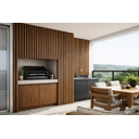 Ver imagem 2 de Painéis Ripados Wpc 18mm Freijó 280x16cm - Revestimento Decorativo Parede Sala Quarto Cozinha