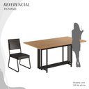 Ver imagem 5 de Conjunto Sala de Jantar Mesa 160x90cm Base Pérola Tampo MDF Napoli Preto/Cinamomo
