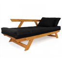Ver imagem 3 de Sofá Japão Futon Preto em Madeira Maciça Cor Mel