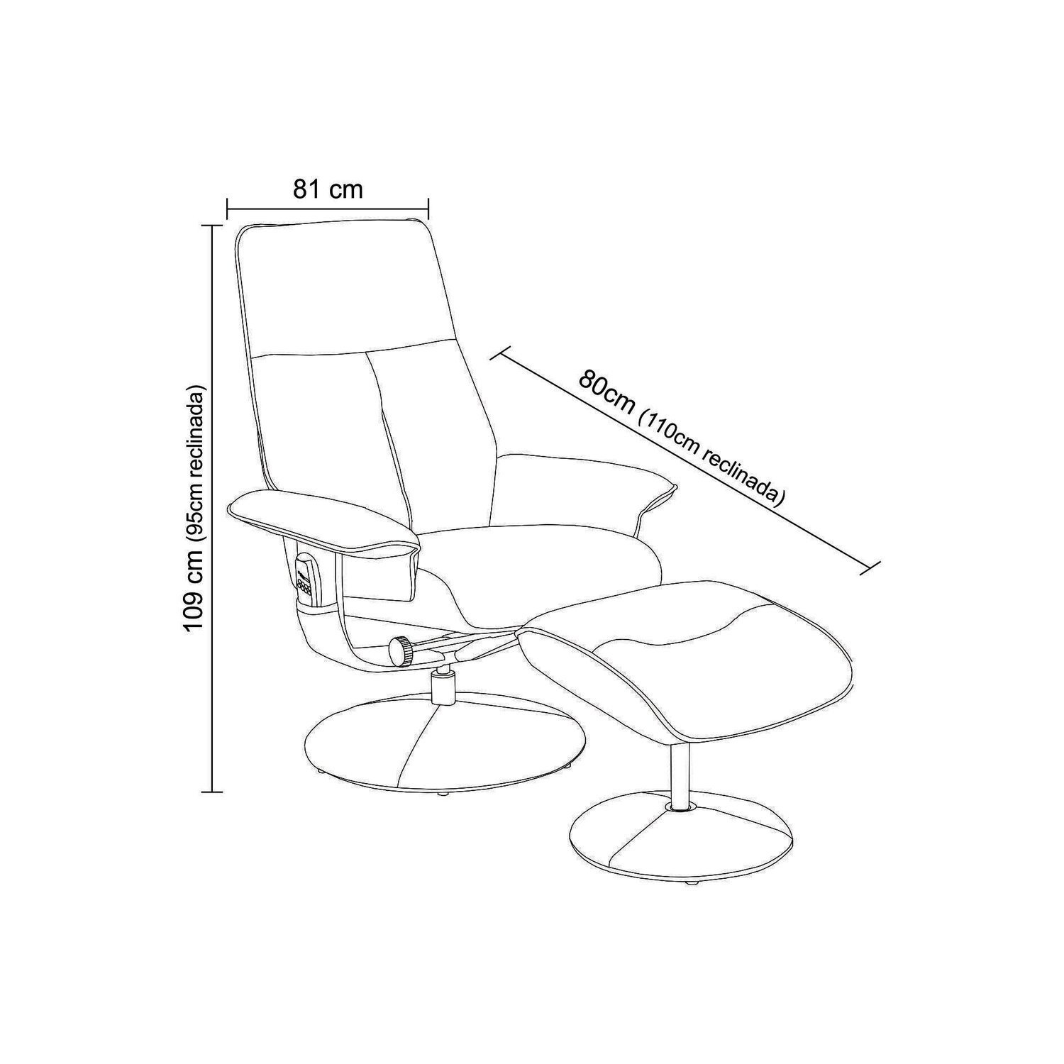 Poltrona de Massagem Nebraska Pu Design Moderno - 3