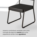 Ver imagem 6 de Conjunto Sala de Jantar Mesa 160x90cm Base Pérola Tampo MDF Laca com Vidro Napoli Preto/Grafite