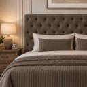 Ver imagem 2 de Cabeceira para Cama Casal Queen Estofada Captone 1,58 Mts Luna Vilajo: Suede Marrom