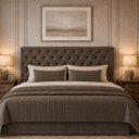 Ver imagem 1 de Cabeceira para Cama Casal Queen Estofada Captone 1,58 Mts Luna Vilajo: Suede Marrom