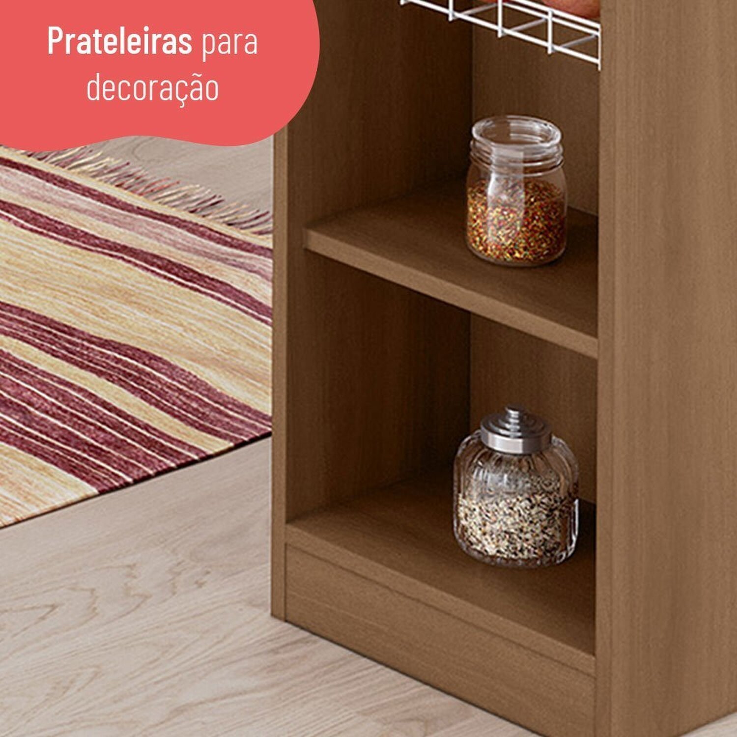 Bancada de Ilha para Cozinha 120 Cm com Fruteira - 6