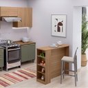 Ver imagem 2 de Bancada de Ilha para Cozinha 120 cm com Fruteira Marrom/Freijó