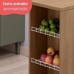 Bancada de Ilha para Cozinha 120 Cm com Fruteira - 5