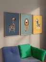 Ver imagem 1 de Kit 3 Quadros Decorativos Infantil Animais Safari No2