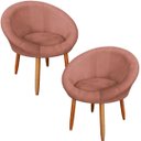 Ver imagem 1 de Kit 2 Poltronas Decorativa para Sala de Espera Recepção Resistente Escritório Tecido Veludo Luxo